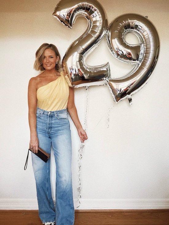 Reformation Tops - Reformation Yellow one shoulder top